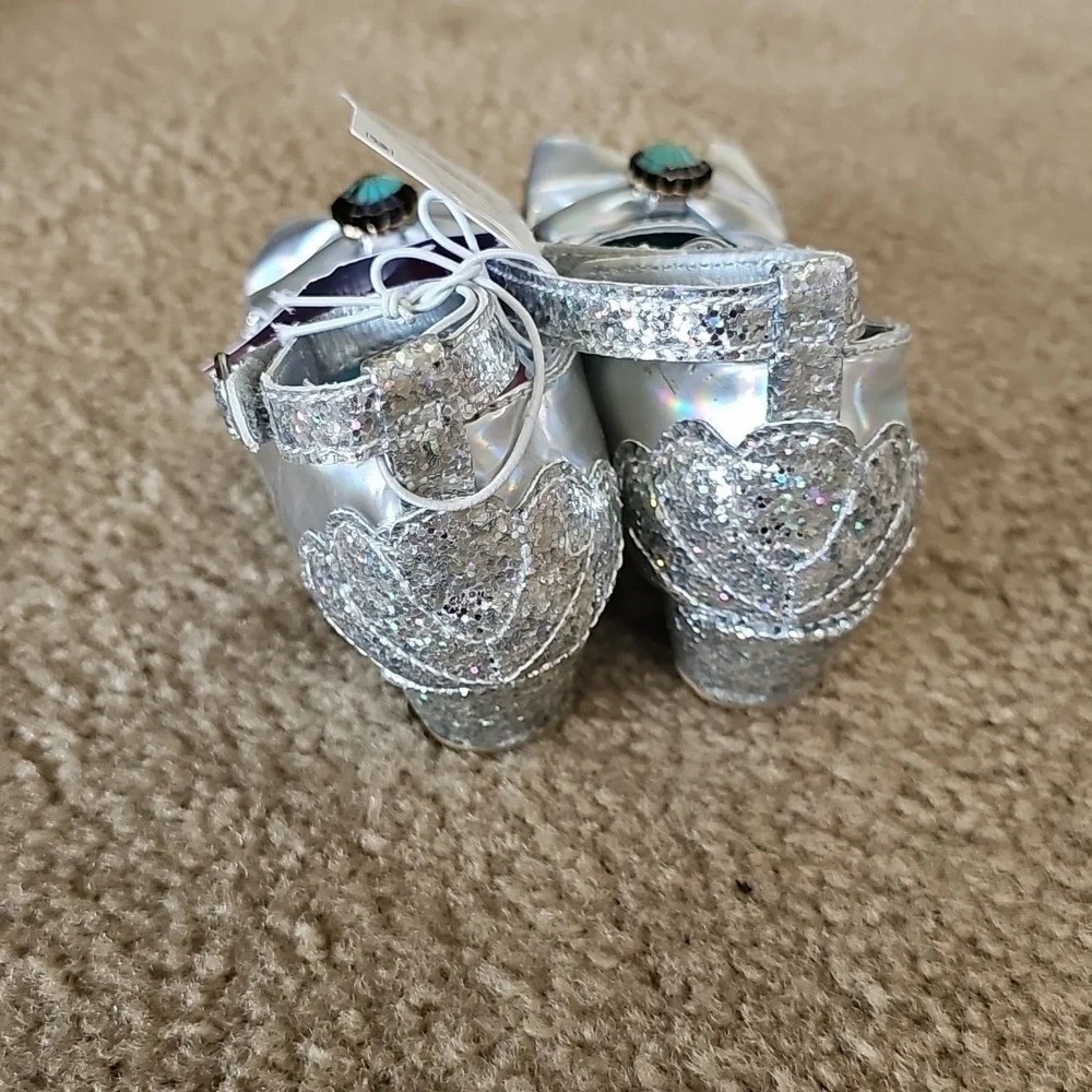 Disney Princess Ariel Ballet Flats Silver Toddler Girls Size 7